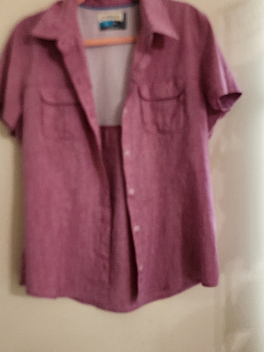 Magellan Outdoors Pink-Lavender Short Sleeve Button Shirt